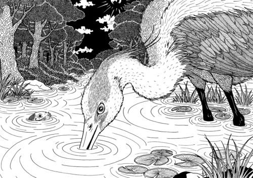 Héron et Poisson